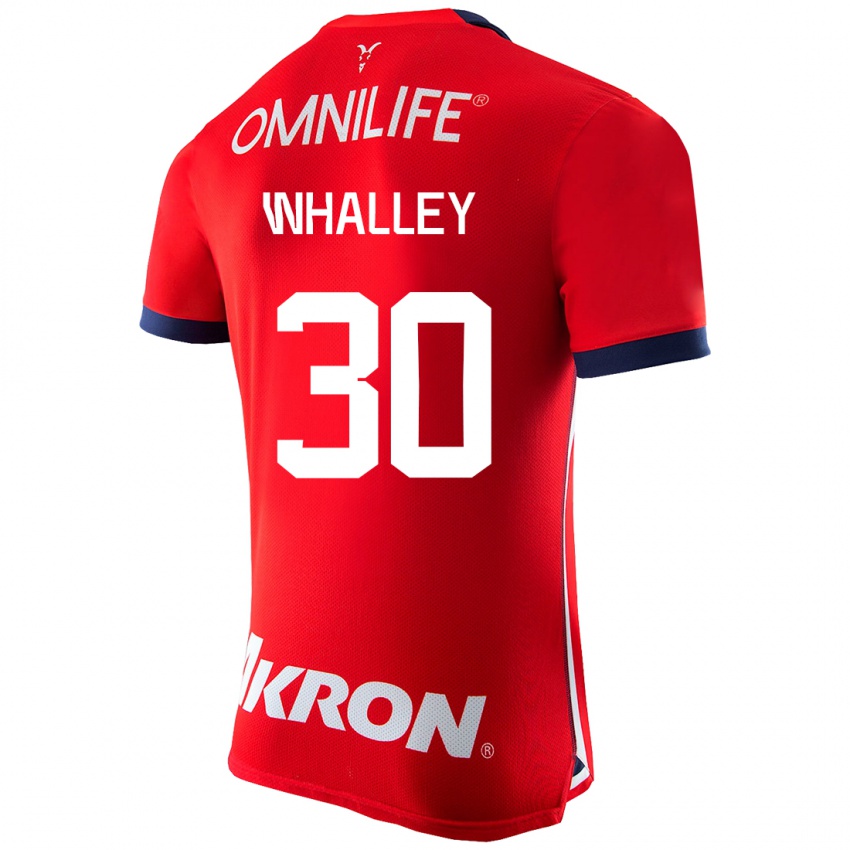 Férfi Óscar Whalley #30 Piros Hazai Jersey 2023/24 Mez Póló Ing