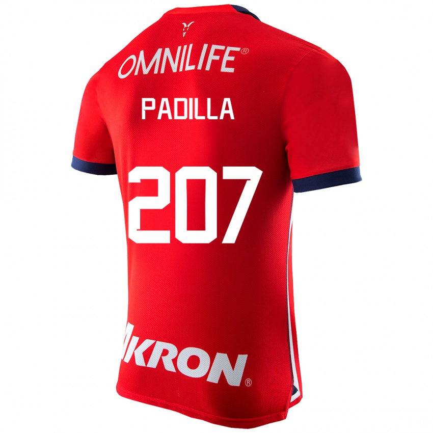 Férfi Yael Padilla #207 Piros Hazai Jersey 2023/24 Mez Póló Ing