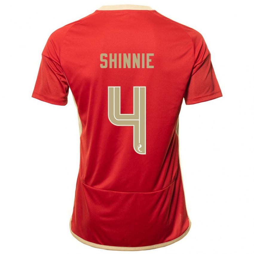 Férfi Graeme Shinnie #4 Piros Hazai Jersey 2023/24 Mez Póló Ing