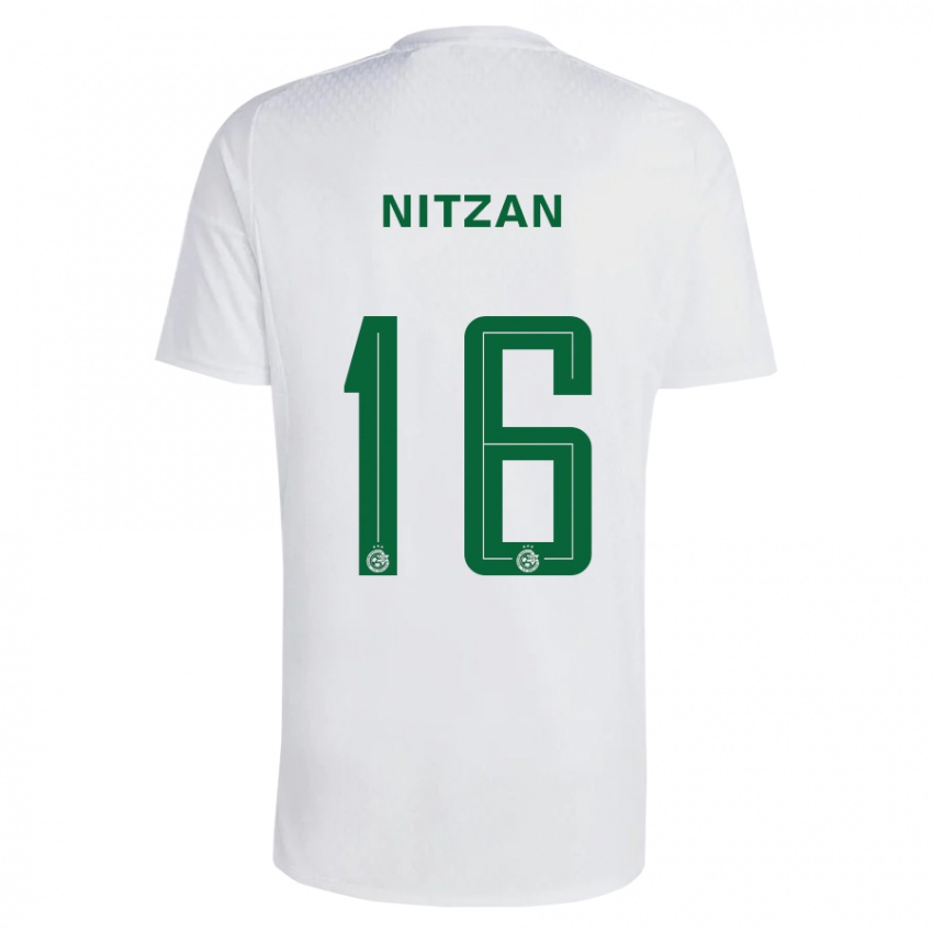 Férfi Itamar Nitzan #16 Zöldes-Kék Idegenbeli Jersey 2023/24 Mez Póló Ing