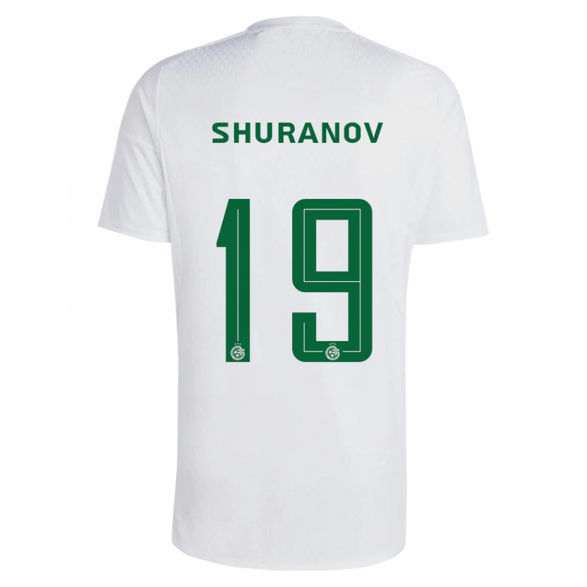 Férfi Erik Shuranov #19 Zöldes-Kék Idegenbeli Jersey 2023/24 Mez Póló Ing