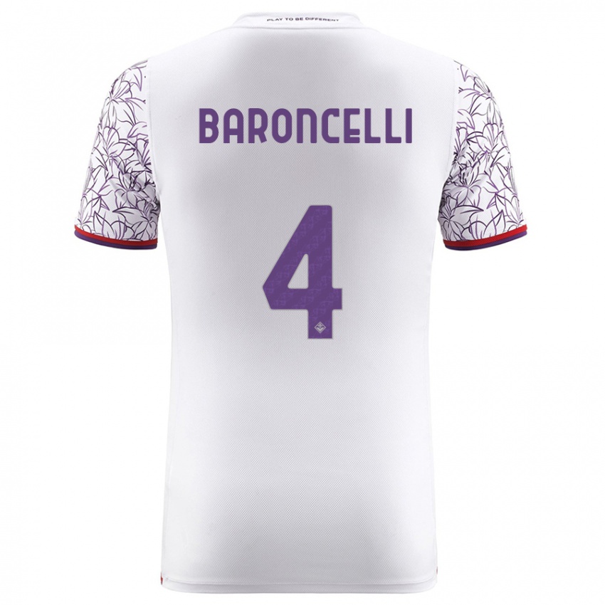 Férfi Leonardo Baroncelli #4 Fehér Idegenbeli Jersey 2023/24 Mez Póló Ing