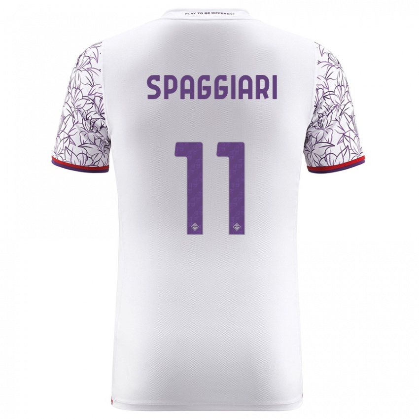 Férfi Riccardo Spaggiari #11 Fehér Idegenbeli Jersey 2023/24 Mez Póló Ing
