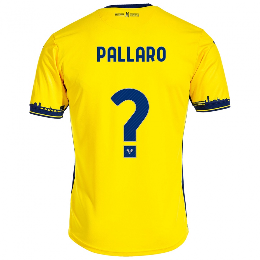 Férfi Alessandro Pallaro #0 Sárga Idegenbeli Jersey 2023/24 Mez Póló Ing