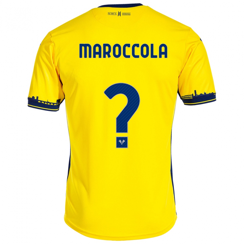 Férfi Francesco Maroccola #0 Sárga Idegenbeli Jersey 2023/24 Mez Póló Ing