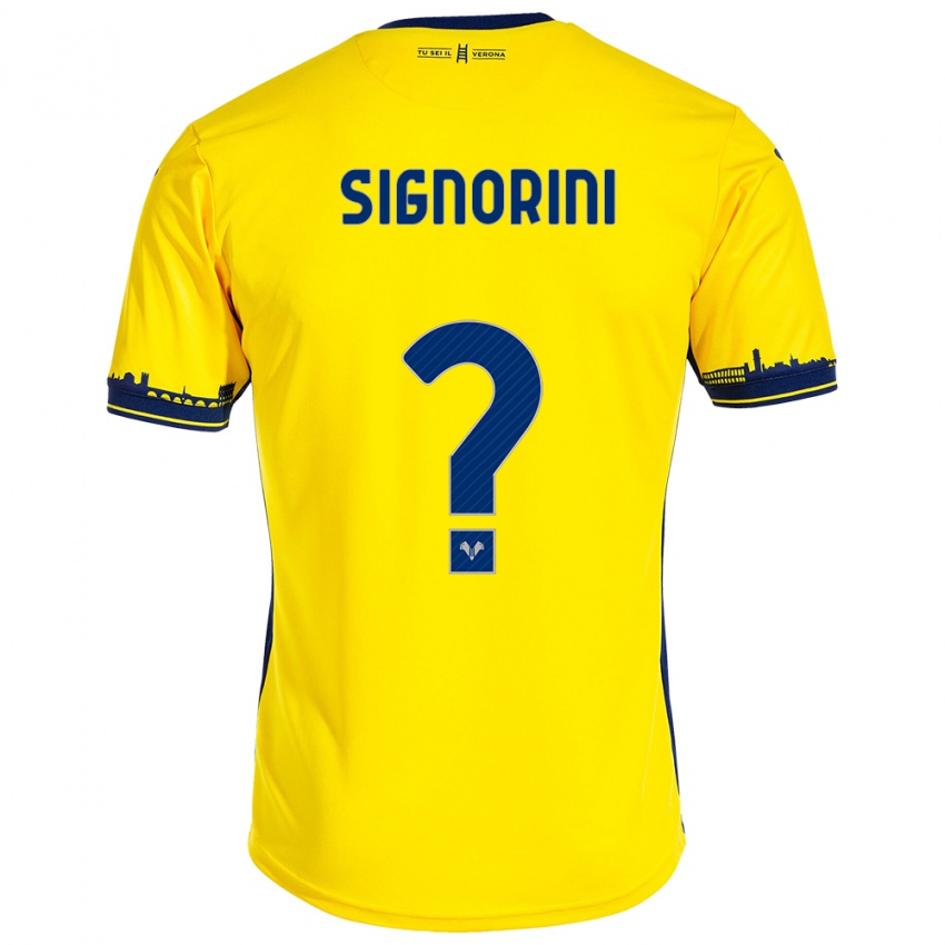 Férfi Simone Signorini #0 Sárga Idegenbeli Jersey 2023/24 Mez Póló Ing