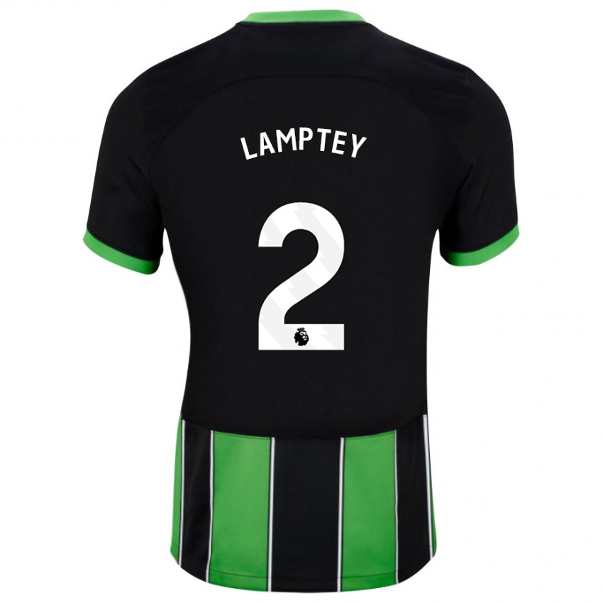 Férfi Tariq Lamptey #2 Fekete Zöld Idegenbeli Jersey 2023/24 Mez Póló Ing