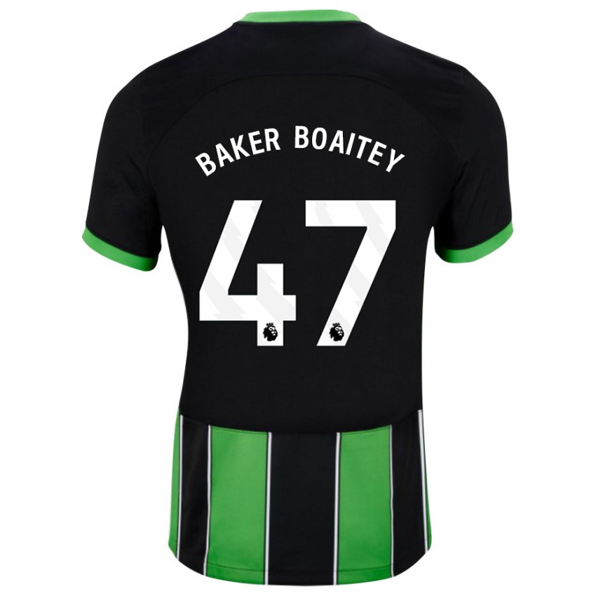 Férfi Benicio Baker-Boaitey #47 Fekete Zöld Idegenbeli Jersey 2023/24 Mez Póló Ing