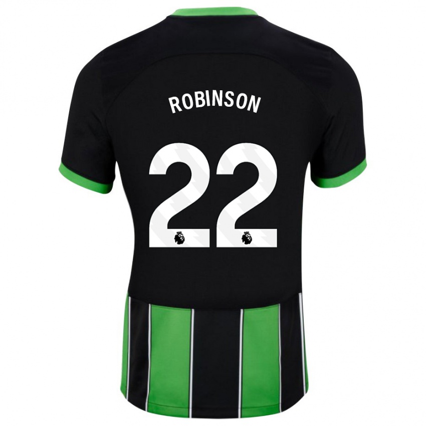 Férfi Katie Robinson #22 Fekete Zöld Idegenbeli Jersey 2023/24 Mez Póló Ing