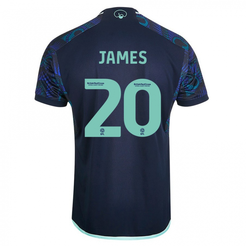Férfi Daniel James #20 Kék Idegenbeli Jersey 2023/24 Mez Póló Ing