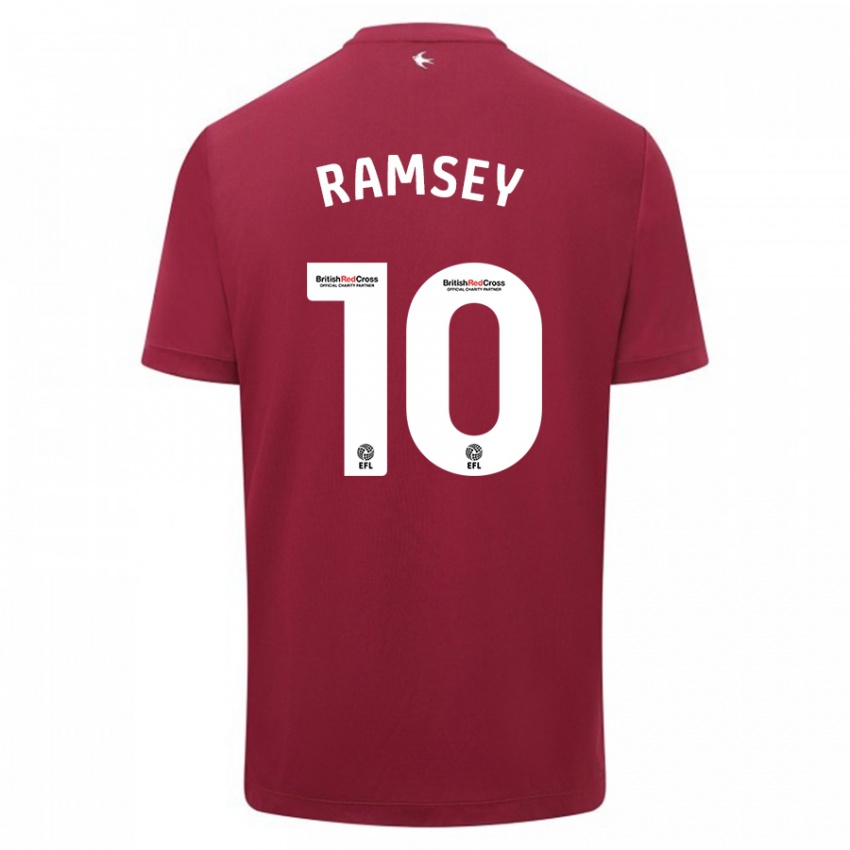 Férfi Aaron Ramsey #10 Piros Idegenbeli Jersey 2023/24 Mez Póló Ing