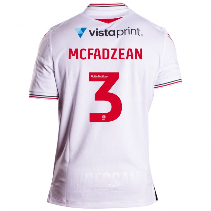 Férfi Callum Mcfadzean #3 Fehér Idegenbeli Jersey 2023/24 Mez Póló Ing
