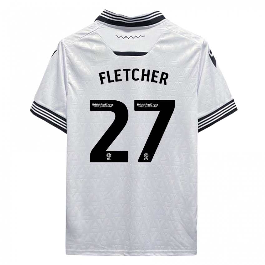 Férfi Ashley Fletcher #27 Fehér Idegenbeli Jersey 2023/24 Mez Póló Ing
