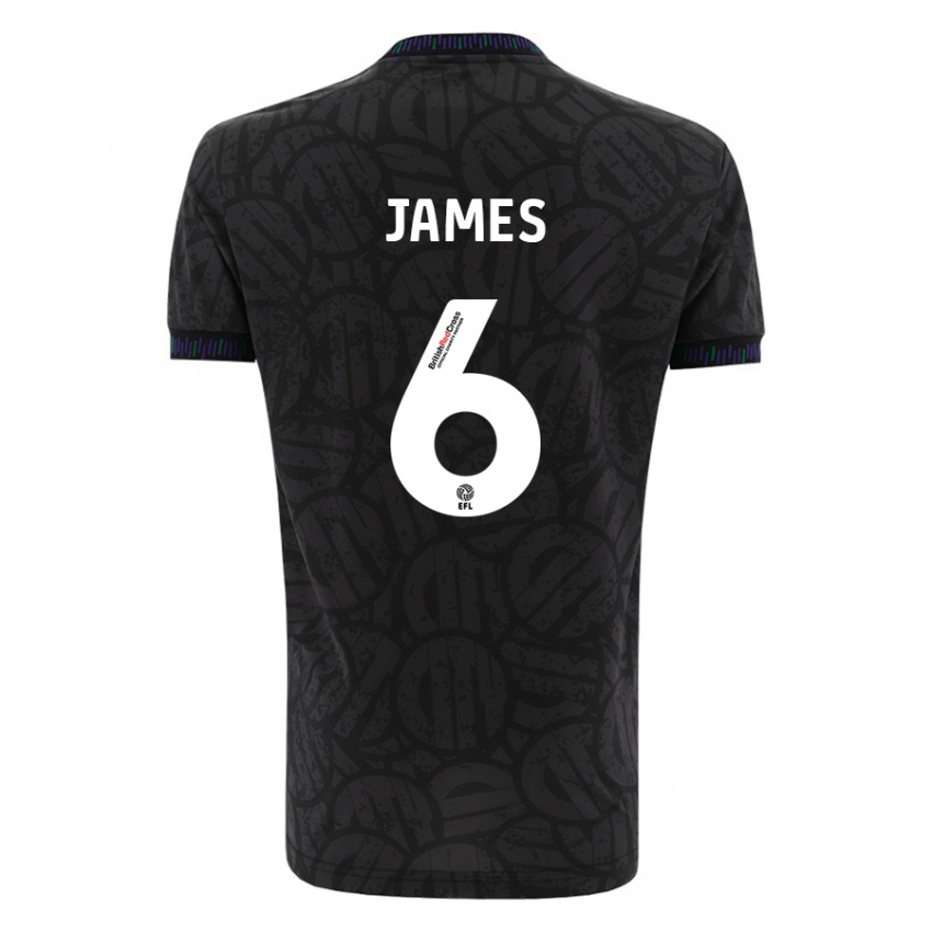 Férfi Matty James #6 Fekete Idegenbeli Jersey 2023/24 Mez Póló Ing