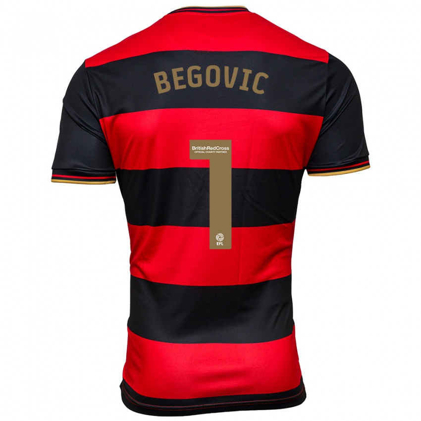 Férfi Asmir Begovic #1 Fekete Piros Idegenbeli Jersey 2023/24 Mez Póló Ing
