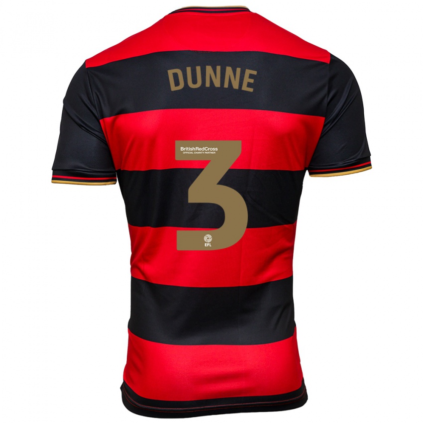 Férfi Jimmy Dunne #3 Fekete Piros Idegenbeli Jersey 2023/24 Mez Póló Ing