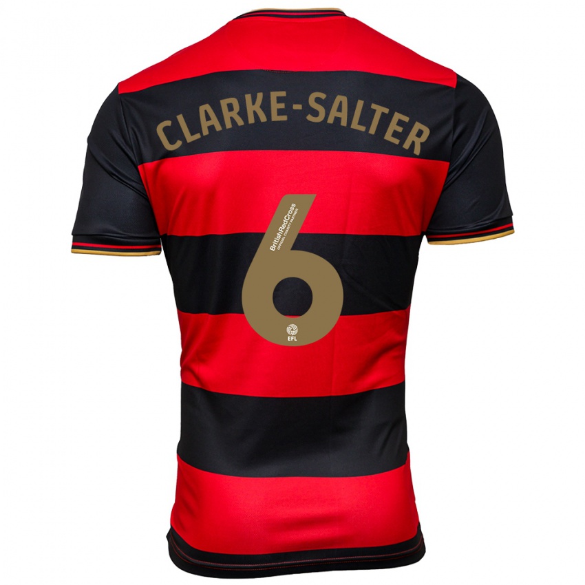 Férfi Jake Clarke-Salter #6 Fekete Piros Idegenbeli Jersey 2023/24 Mez Póló Ing