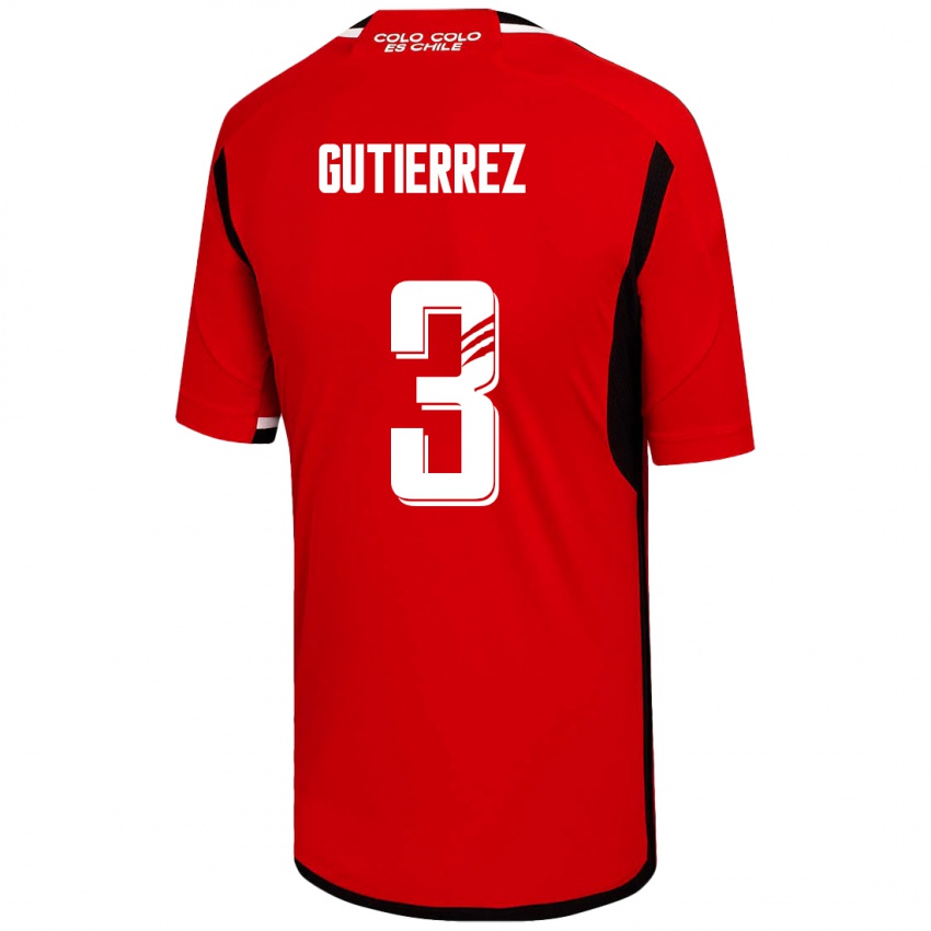 Férfi Daniel Gutiérrez #3 Piros Idegenbeli Jersey 2023/24 Mez Póló Ing