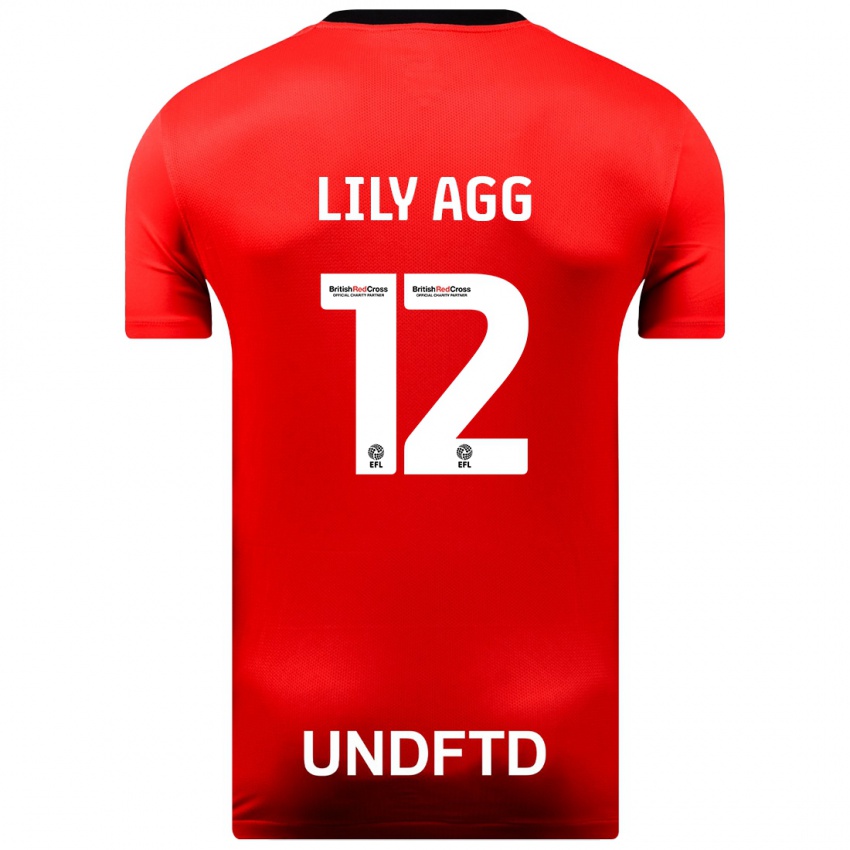 Női Lily Agg #12 Piros Idegenbeli Jersey 2023/24 Mez Póló Ing