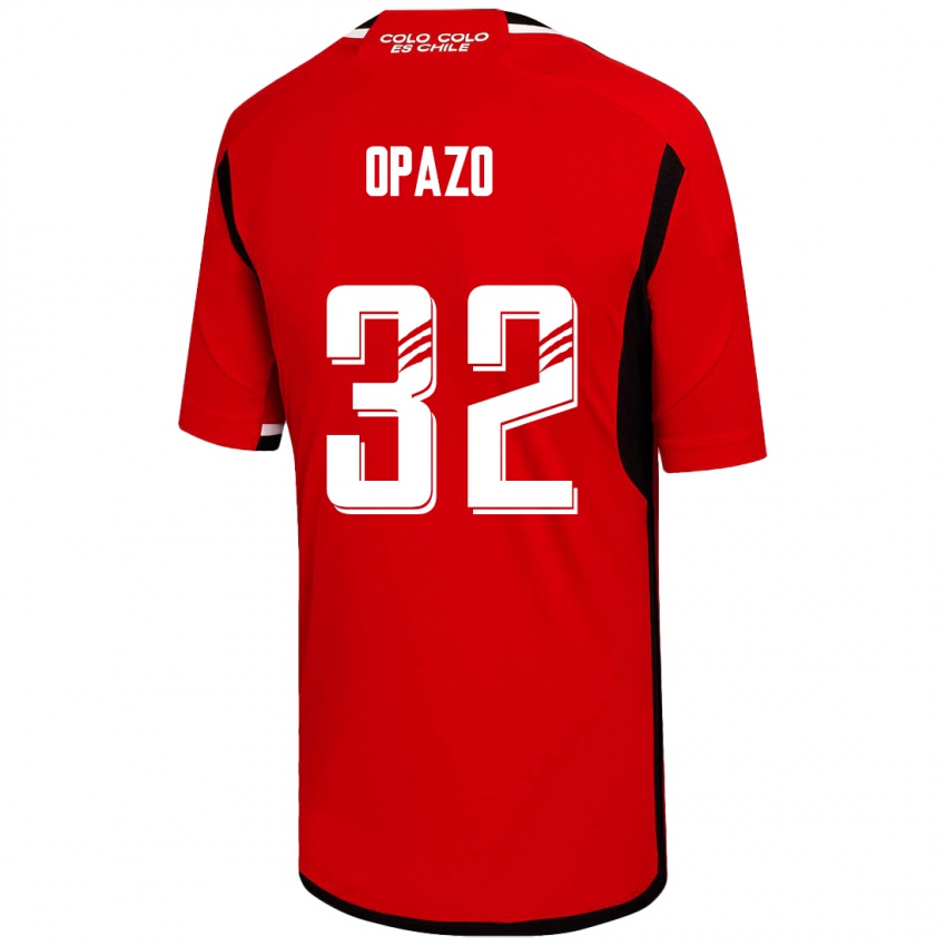 Női Óscar Opazo #32 Piros Idegenbeli Jersey 2023/24 Mez Póló Ing
