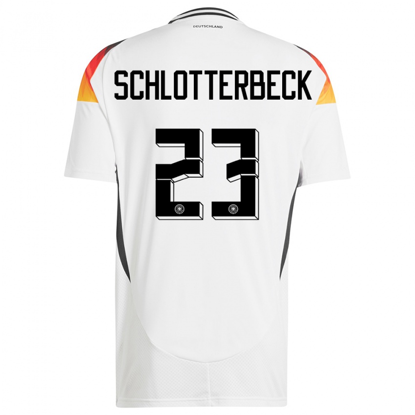 Gyermek Németország Nico Schlotterbeck #23 Fehér Hazai Jersey 24-26 Mez Póló Ing