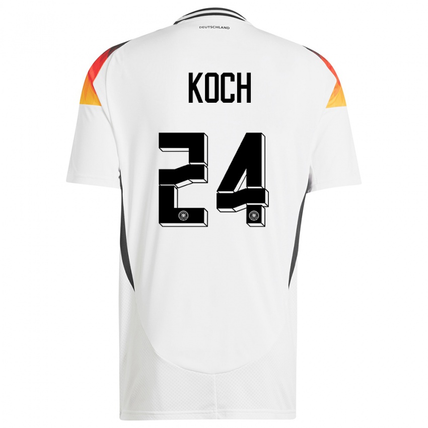 Gyermek Németország Robin Koch #24 Fehér Hazai Jersey 24-26 Mez Póló Ing