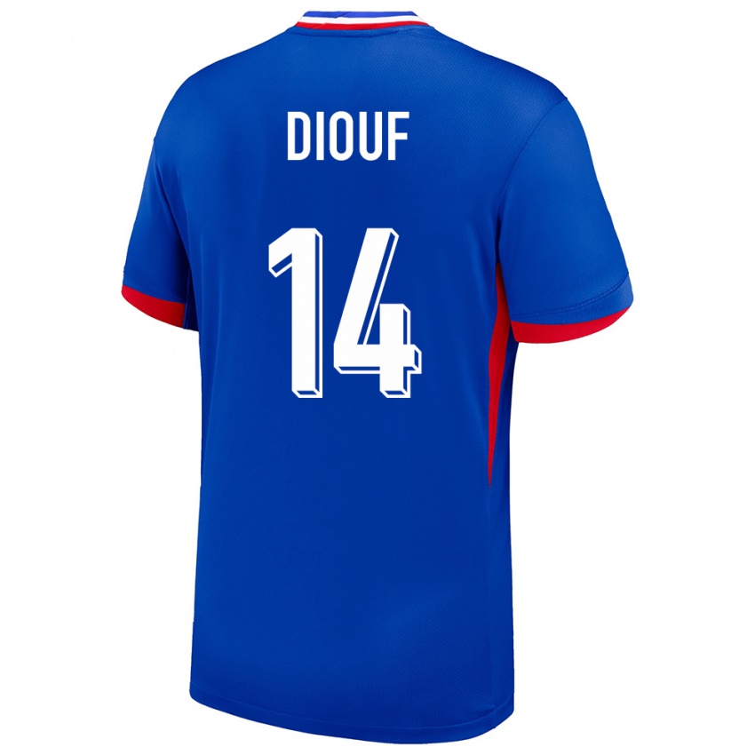 Gyermek Franciaország Andy Diouf #14 Kék Hazai Jersey 24-26 Mez Póló Ing