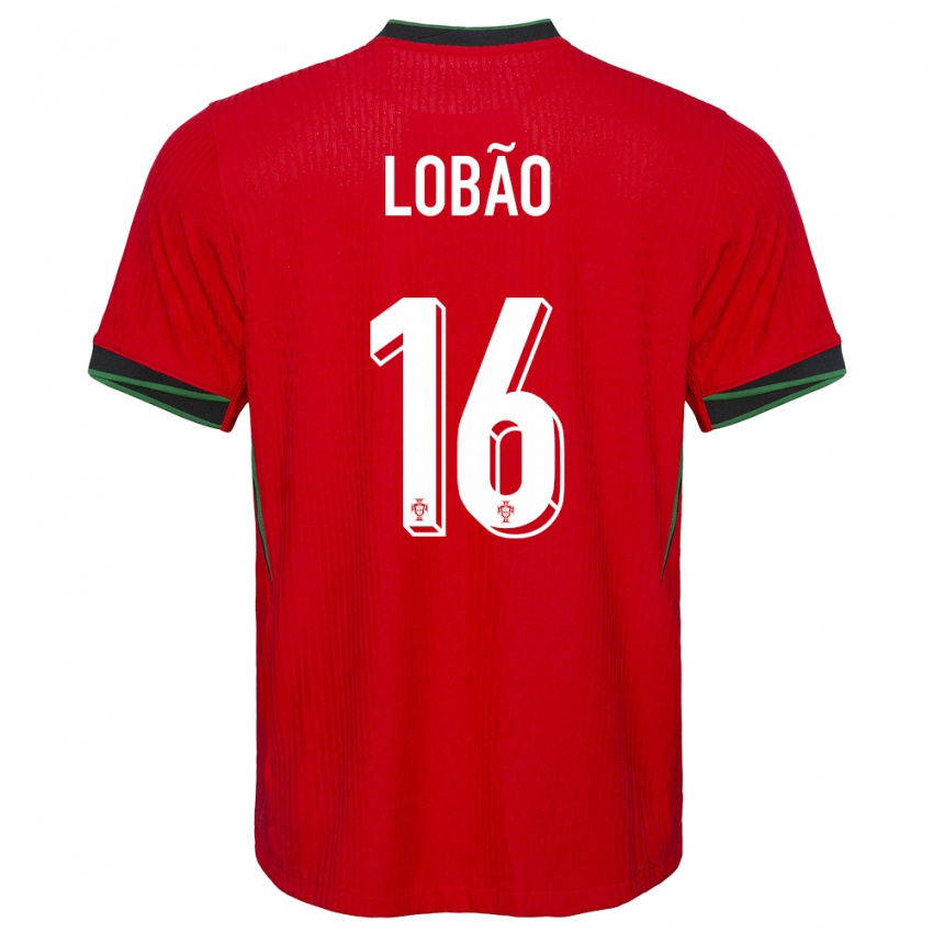 Gyermek Portugália Diogo Lobao #16 Piros Hazai Jersey 24-26 Mez Póló Ing