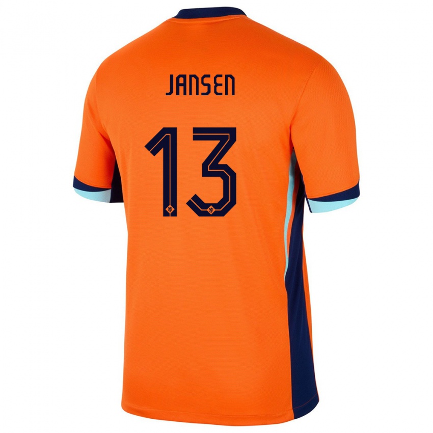 Gyermek Hollandia Renate Jansen #13 Narancs Hazai Jersey 24-26 Mez Póló Ing