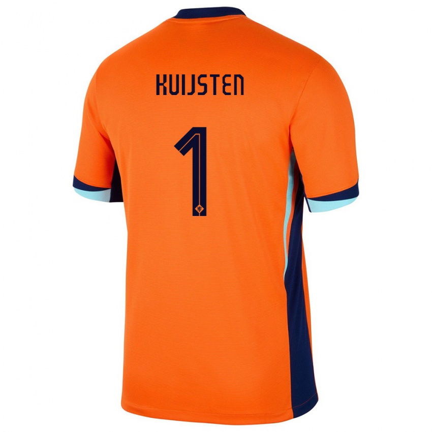 Gyermek Hollandia Tristan Kuijsten #1 Narancs Hazai Jersey 24-26 Mez Póló Ing