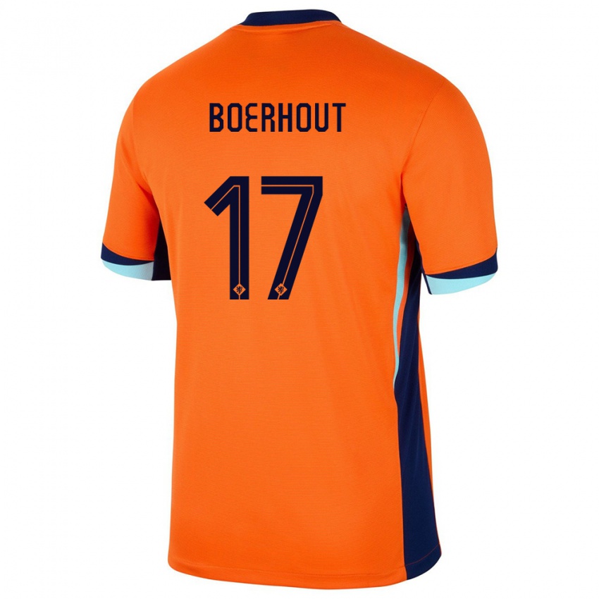 Gyermek Hollandia Yoram Boerhout #17 Narancs Hazai Jersey 24-26 Mez Póló Ing