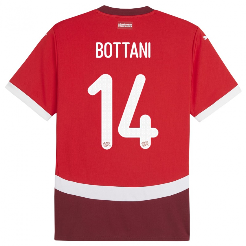 Gyermek Svájc Mattia Bottani #14 Piros Hazai Jersey 24-26 Mez Póló Ing