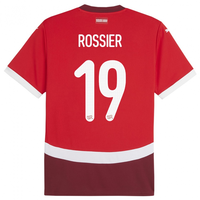 Gyermek Svájc Evan Rossier #19 Piros Hazai Jersey 24-26 Mez Póló Ing