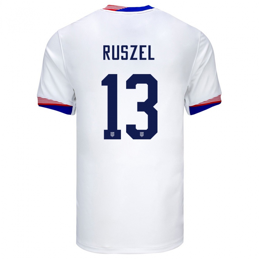 Gyermek Egyesült Államok Marcel Ruszel #13 Fehér Hazai Jersey 24-26 Mez Póló Ing