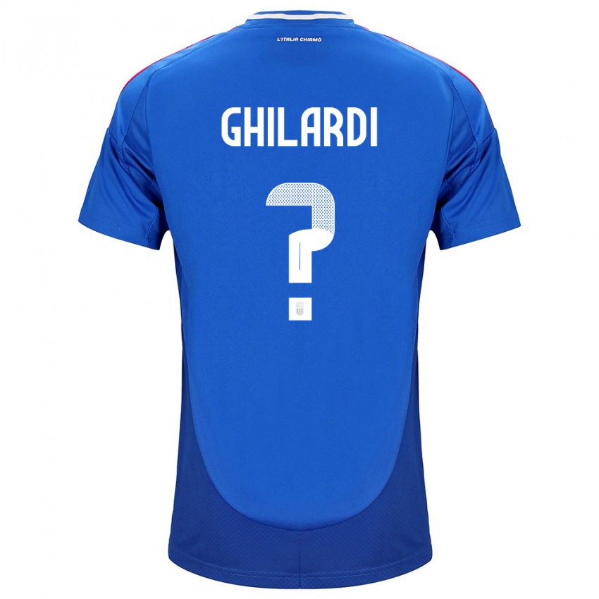 Gyermek Olaszország Daniele Ghilardi #0 Kék Hazai Jersey 24-26 Mez Póló Ing