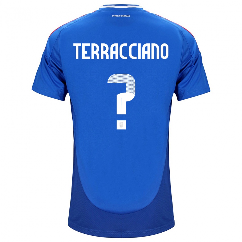 Gyermek Olaszország Filippo Terracciano #0 Kék Hazai Jersey 24-26 Mez Póló Ing
