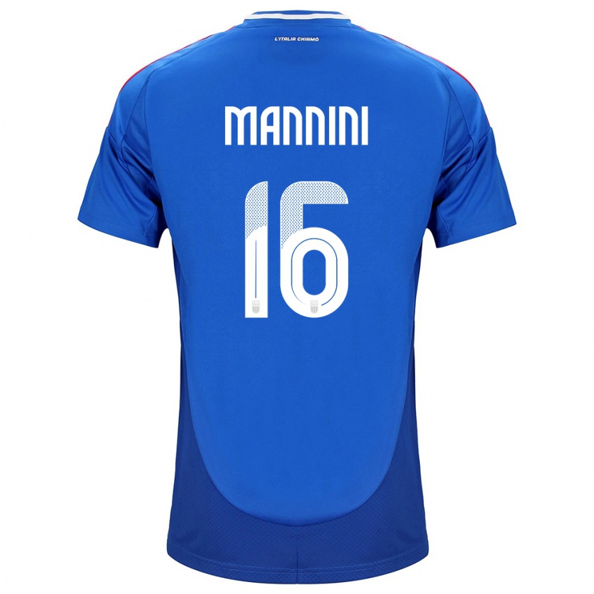 Gyermek Olaszország Mattia Mannini #16 Kék Hazai Jersey 24-26 Mez Póló Ing