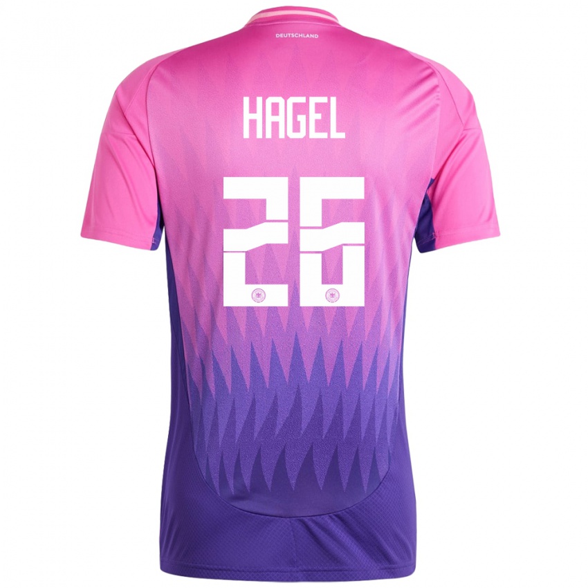 Gyermek Németország Chantal Hagel #26 Pink Lila Idegenbeli Jersey 24-26 Mez Póló Ing