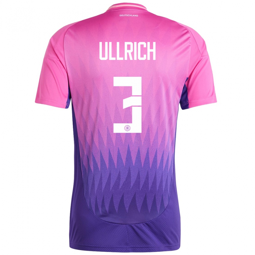 Gyermek Németország Lukas Ullrich #3 Pink Lila Idegenbeli Jersey 24-26 Mez Póló Ing
