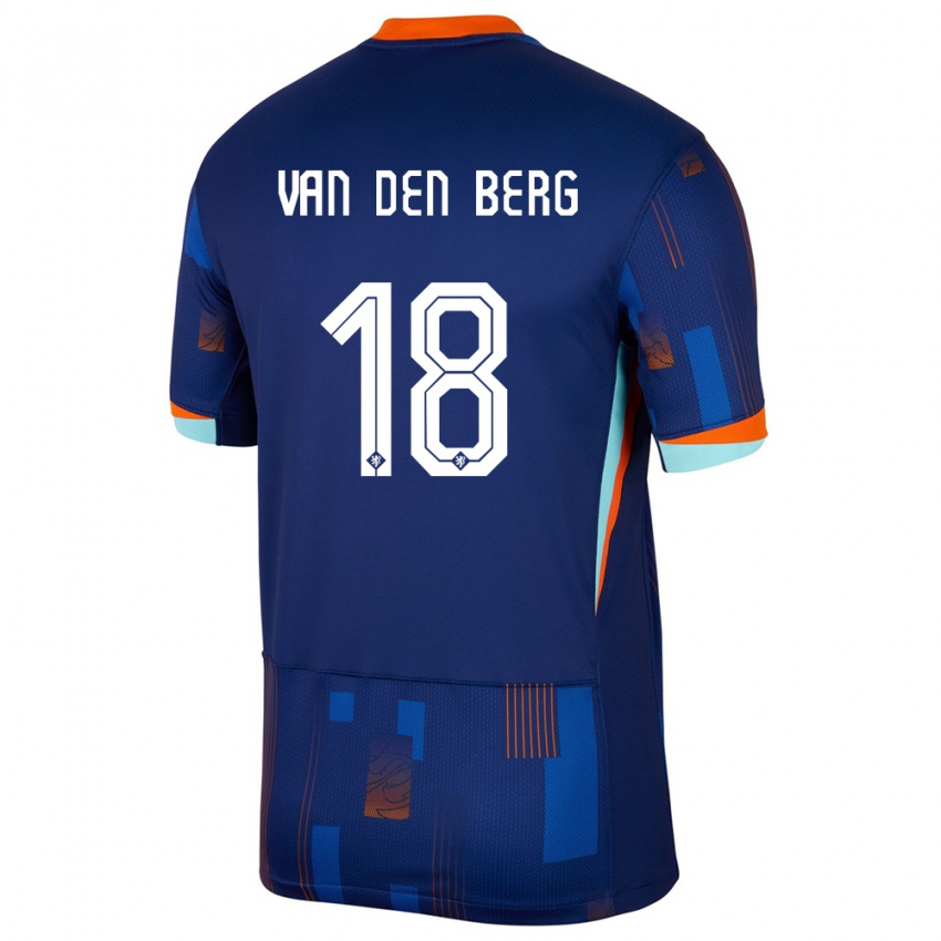 Gyermek Hollandia Rav Van Den Berg #18 Kék Idegenbeli Jersey 24-26 Mez Póló Ing
