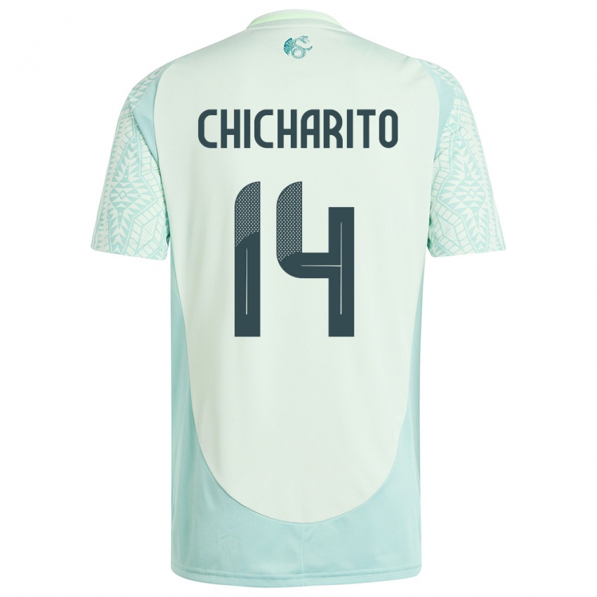 Gyermek Mexikó Chicharito #14 Vászonzöld Idegenbeli Jersey 24-26 Mez Póló Ing