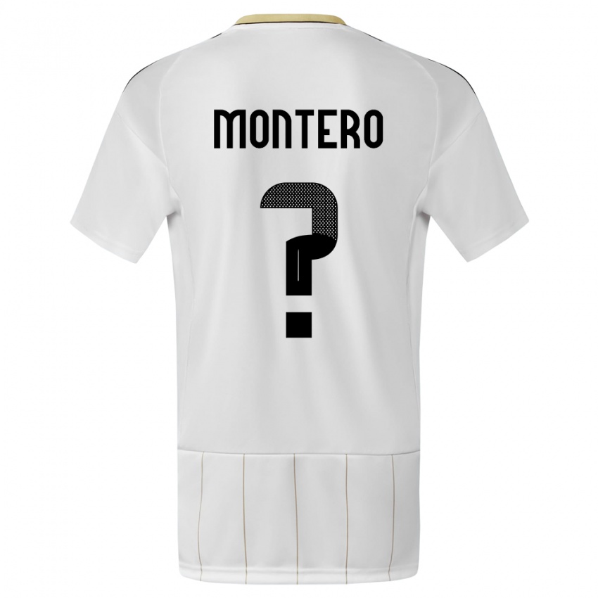 Gyermek Costa Rica Claudio Montero #0 Fehér Idegenbeli Jersey 24-26 Mez Póló Ing