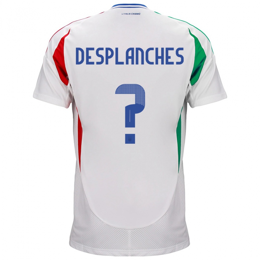 Gyermek Olaszország Sebastiano Desplanches #0 Fehér Idegenbeli Jersey 24-26 Mez Póló Ing