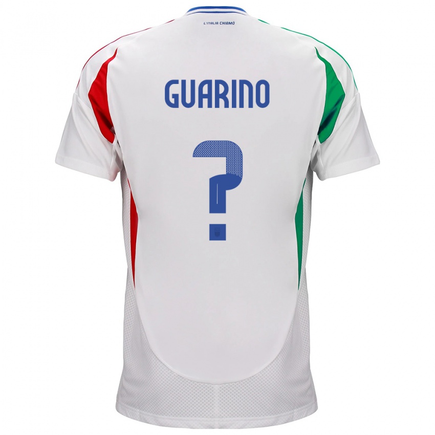 Gyermek Olaszország Gabriele Guarino #0 Fehér Idegenbeli Jersey 24-26 Mez Póló Ing