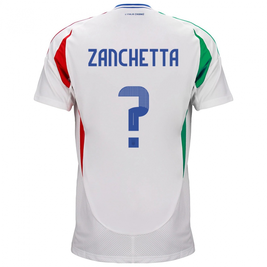 Gyermek Olaszország Mattia Zanchetta #0 Fehér Idegenbeli Jersey 24-26 Mez Póló Ing