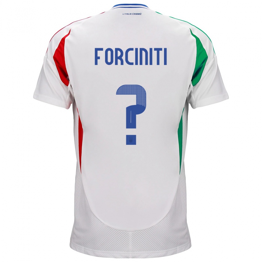 Gyermek Olaszország Luigi Forciniti #0 Fehér Idegenbeli Jersey 24-26 Mez Póló Ing