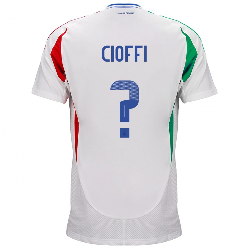 Gyermek Olaszország Cristian Cioffi #0 Fehér Idegenbeli Jersey 24-26 Mez Póló Ing