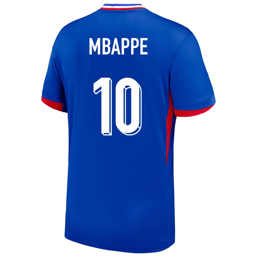 Férfi Franciaország Kylian Mbappe #10 Kék Hazai Jersey 24-26 Mez Póló Ing