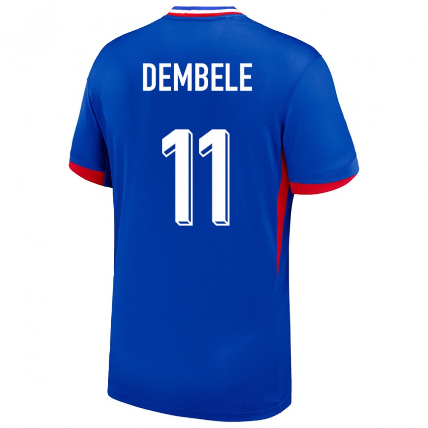 Férfi Franciaország Ousmane Dembele #11 Kék Hazai Jersey 24-26 Mez Póló Ing