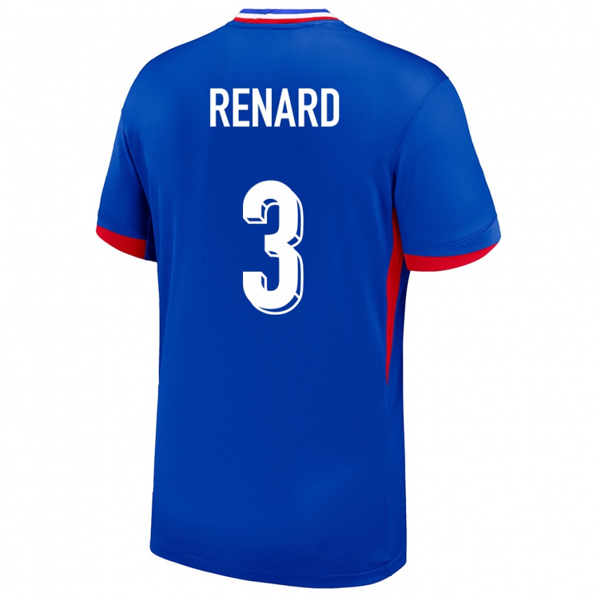 Férfi Franciaország Wendie Renard #3 Kék Hazai Jersey 24-26 Mez Póló Ing